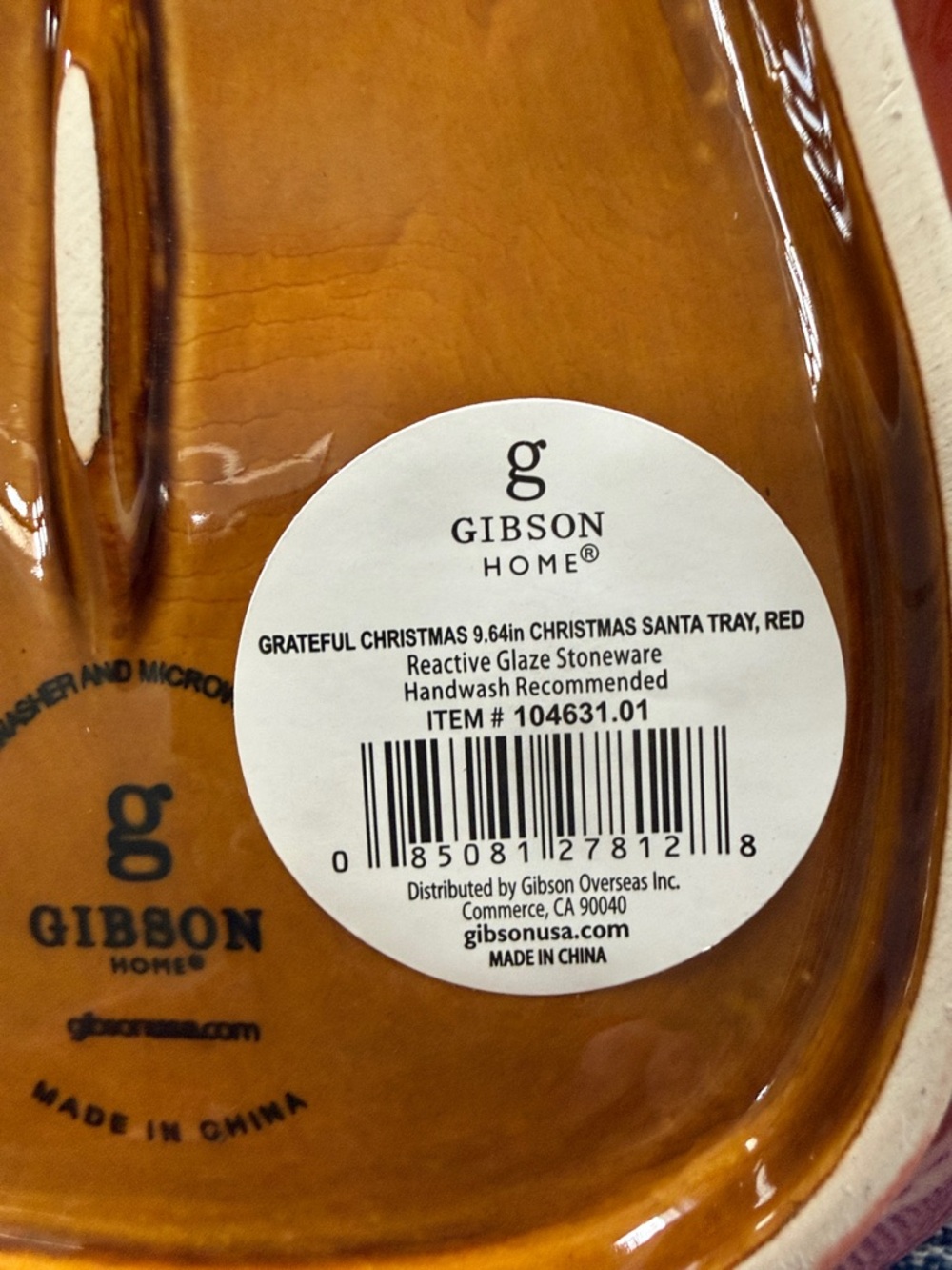 Gibson Home Festive Red Santa Plate - Picture 3 of 5